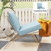 Chair Cushion Set for Indoor or Outdoor Comfort with Removable Covers Light Grey AOSOM