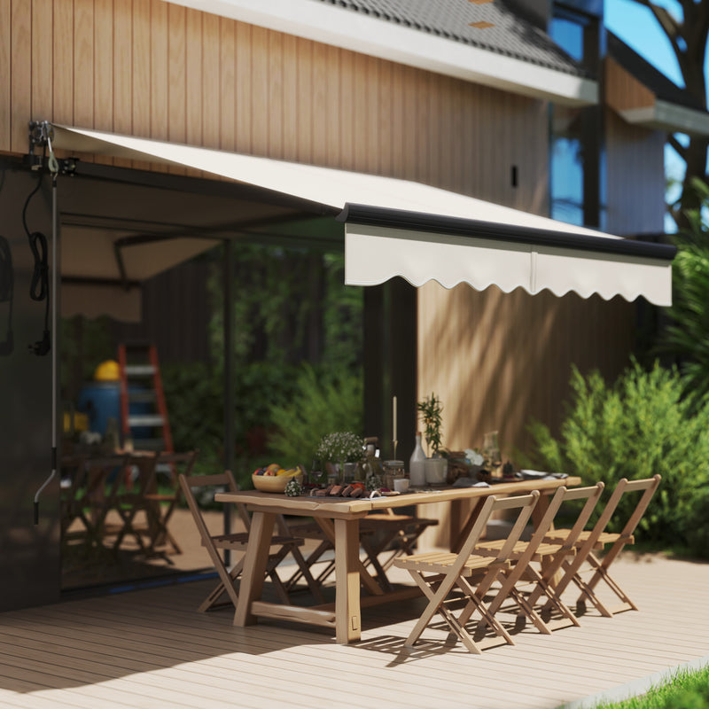 2.5 x 2m Electric Retractable Awning with Remote Control UV30+ Sun Shade for Garden Beige by Outsunny
