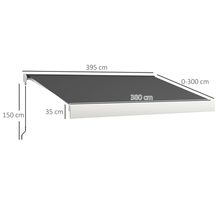 Electric Retractable Patio Awning 4 x 3m with Remote Control and Durable Aluminium Frame