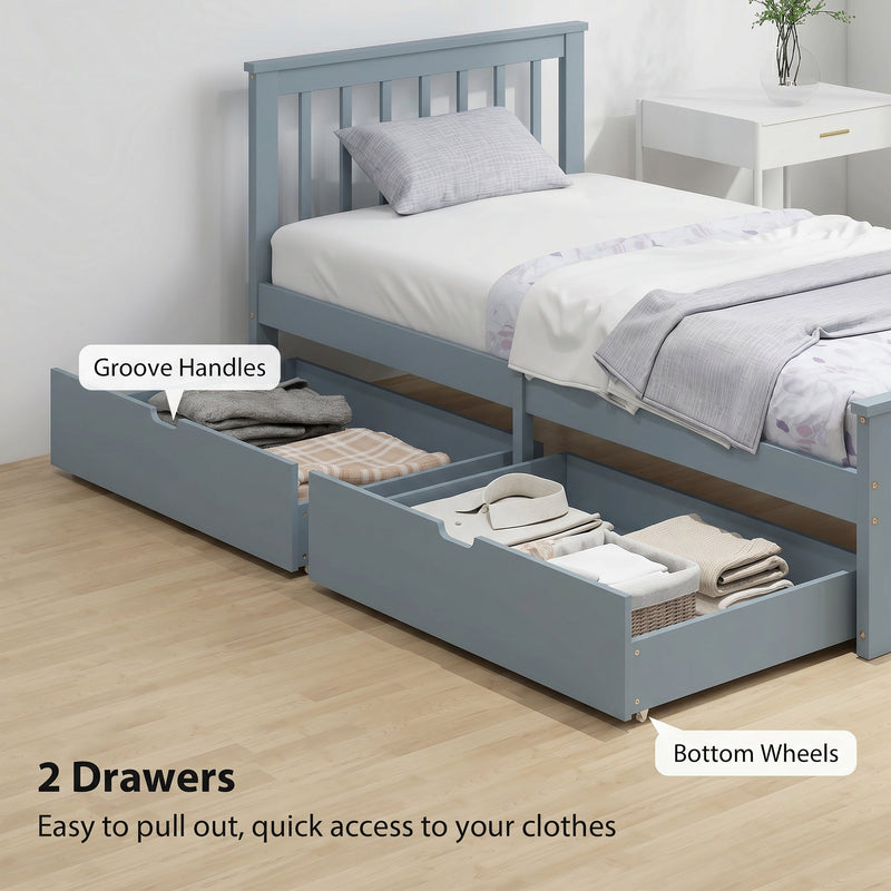 Single Bed Frame with Storage Drawers for Organised Small Bedrooms