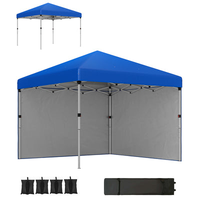 Blue 3 x 3m Pop Up Gazebo with Sidewalls Leg Weights and Wheeled Bag UPF 30+ by Outsunny
