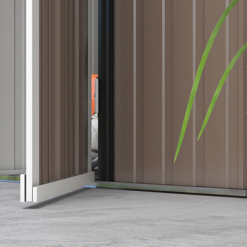 5ft x 3ft Metal Garden Storage Shed With Lockable Door for Tools and Equipment Brown By Outsunny