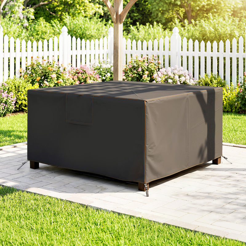 Garden Furniture Cover Waterproof UV Protection for Square Tables and Chairs Black