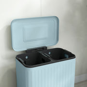 Double Indoor Kitchen Recycling Pedal Bin With Soft Close Lid Removable Buckets 40L by HOMCOM