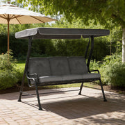 3 Seater Garden Swing Chair with Adjustable Canopy and Thick Cushions Light Grey Outsunny