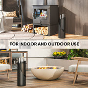 4 Piece Metal Fireplace Tool Set with Bucket and Broom Ideal for Logs and Ashes Silver