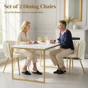 Velvet Dining Chairs With Gold Legs Set of 2  Woven Back and Armrests Ideal for Modern Homes