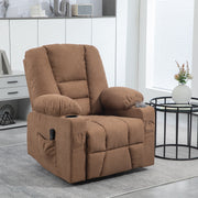 Electric Riser Recliner Chair With Remote Control And Cup Holder For Elderly Comfort Brown