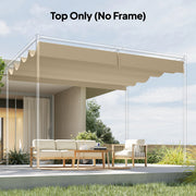 Retractable Replacement Canopy Cover for 4 x 3 m Garden Pergola UV30 Plus Protection Khaki Outsunny