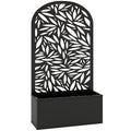 Metal Planter with Trellis for Climbing Plants and Vines Outdoor Garden Black Outsunny
