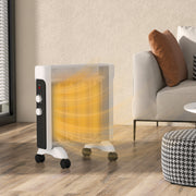 2kW White Electric Heater with Adjustable 10-45â„ƒ Temperature Control by HOMCOM