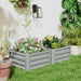 Set of Two Light Grey Steel Planter Boxes 60 x 60cm for Garden and Patio by Outsunny