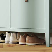 Green Modern 4 Drawer Shoe Cabinet with Ample Storage for Hallways by HOMCOM