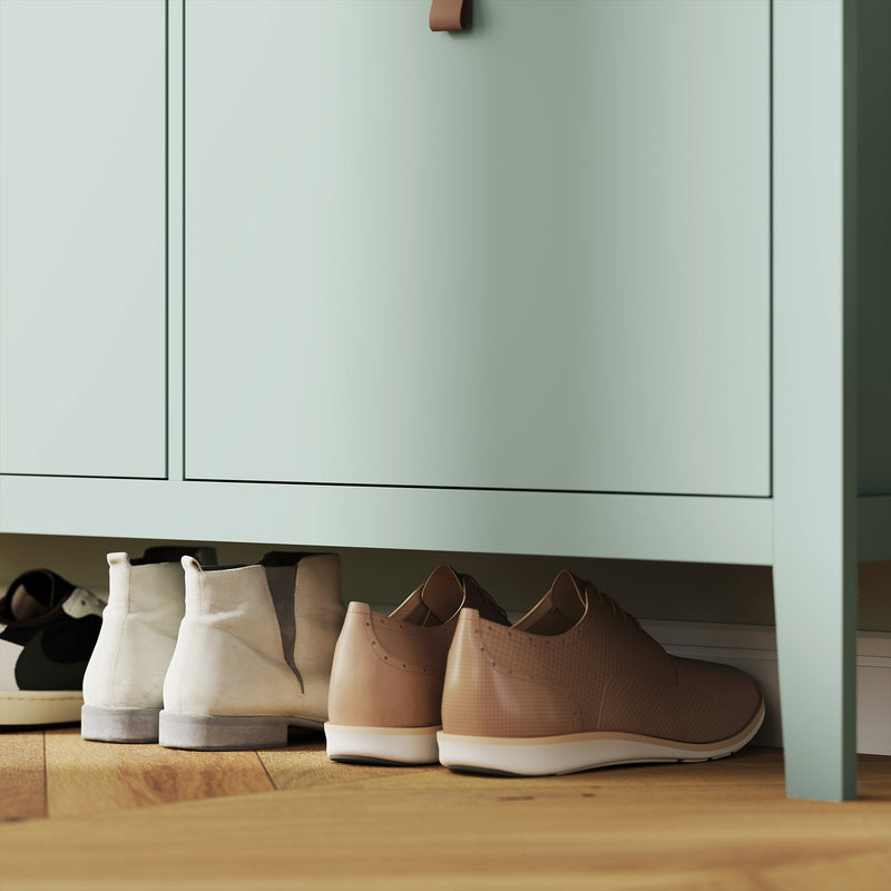 Green Modern 4 Drawer Shoe Cabinet with Ample Storage for Hallways by HOMCOM