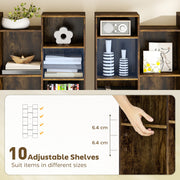 Tall Wooden 21 Cube Bookcase With Open Storage Shelves For Home Office Brown AOSOM