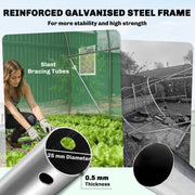 Walk In Polytunnel Greenhouse With Hinged Door And Mesh Windows For Garden Use Green Outsunny