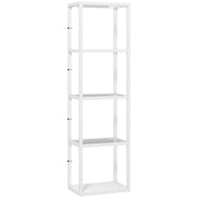 Tall LED Floor Lamp with 4-Tier Storage Shelves for Living Room or Bedroom, White