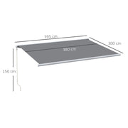 Grey 4x3m Electric Retractable Awning with Remote Control Ideal for Patio or Garden
