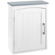 Light Grey Wall Mounted Bathroom Cabinet With Arched Door and Adjustable Shelf by kleankin