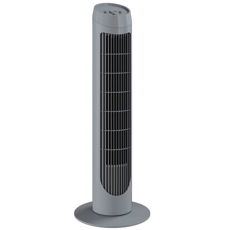 Tower Fan with Quiet Operation and Space Saving Design for Home Use Grey AOSOM