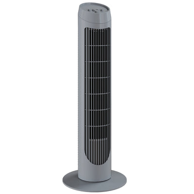 Tower Fan with Quiet Operation and Space Saving Design for Home Use Grey AOSOM