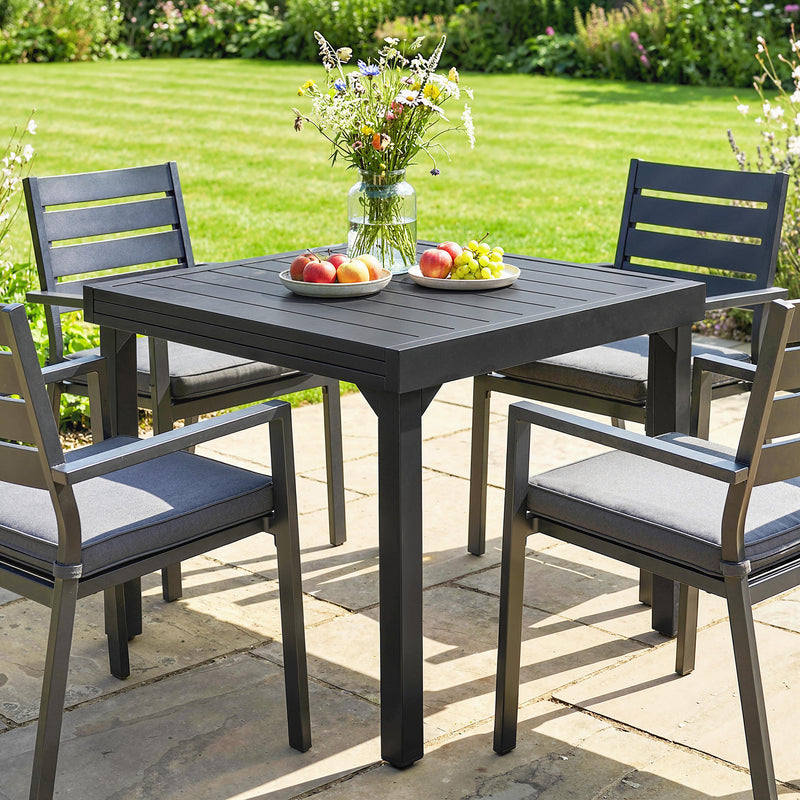 Extendable Garden Dining Table for Flexible Outdoor Meals and Gatherings Black