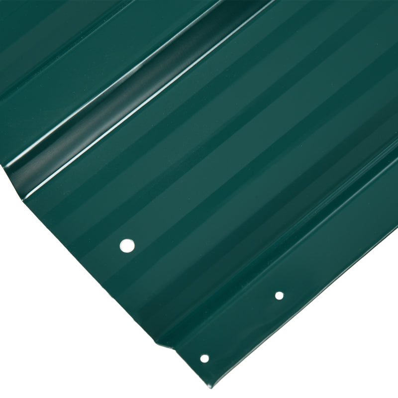 Green Galvanised Metal Roofing Sheets Pack of 24 for Greenhouse Shed Garage 129 x 45cm by Outsunny