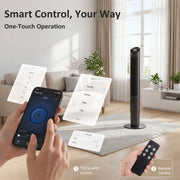 Tower Fan with Quiet Sleep Mode and App Control for Cool Comfortable Rooms Black AOSOM