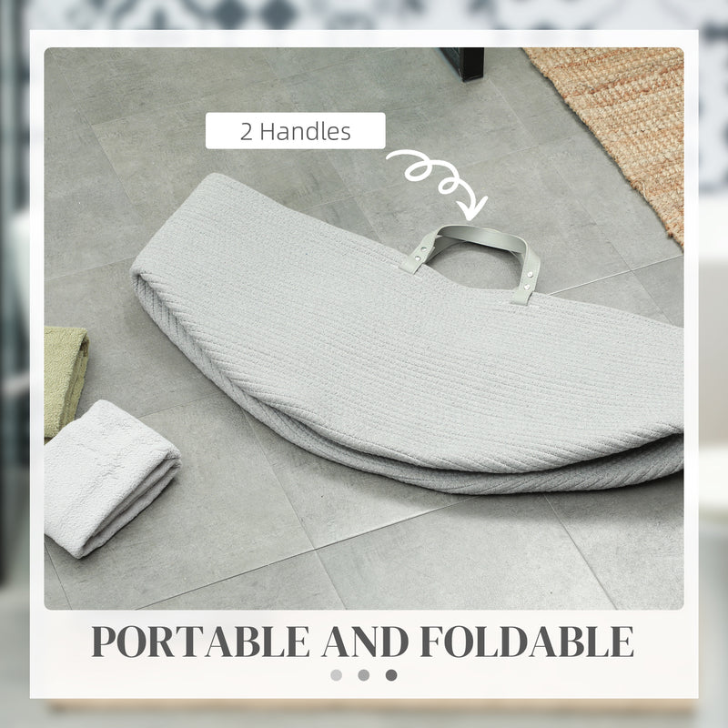 88L Cotton Rope Laundry Basket With Sturdy Handles For Clothes Storage, Grey