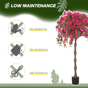 Set of 2 Artificial Murraya Plants 120cm with Purple and Red Flowers for Indoor Decor by HOMCOM