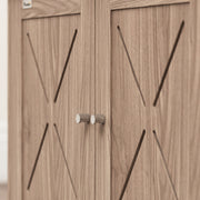 Walnut Brown Cat Litter Box Enclosure with Double Doors and Side Entrance by PawHut