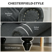 Mid Century Accent Armchair with Pocket Sprung Seat for Living Room Comfort Charcoal Grey