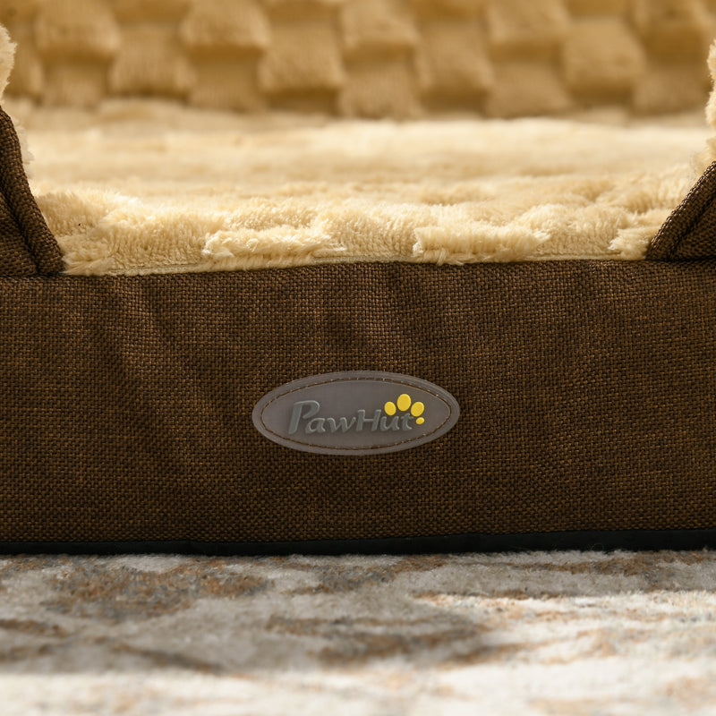Calming Dog Bed with Removable Cover and Anti Slip Base for Small Dogs Brown