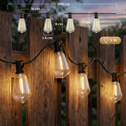 Curtain Lights for Indoor or Outdoor Gatherings with 50 Edison Bulbs Warm White Outsunny