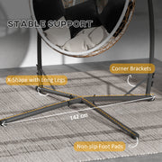 Black Steel Hammock Chair Stand X Shape Base Heavy Duty 150kg Capacity by Outsunny