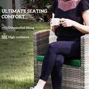 Green 3 Piece Garden Furniture Cushion Set for Rattan Chairs by Outsunny