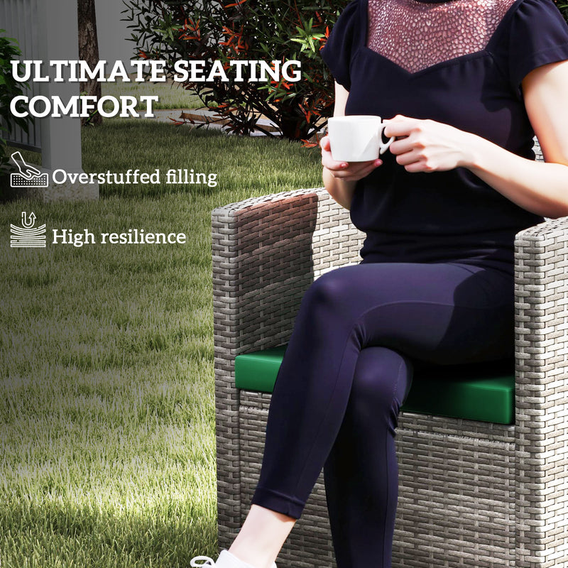 Green 3 Piece Garden Furniture Cushion Set for Rattan Chairs by Outsunny