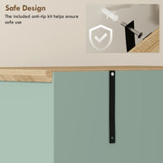 Tall Green Freestanding Storage Cabinet For Kitchen with 4 Shelves - Modern Design 80x48x172cm Homcom