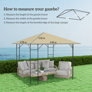 Beige 3m x 3m Gazebo Canopy Replacement Cover Water Resistant with UPF30+ by Outsunny