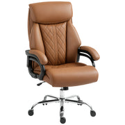 Ergonomic Faux Leather Office Chair With Spring Padding For All Day Comfort Light Brown