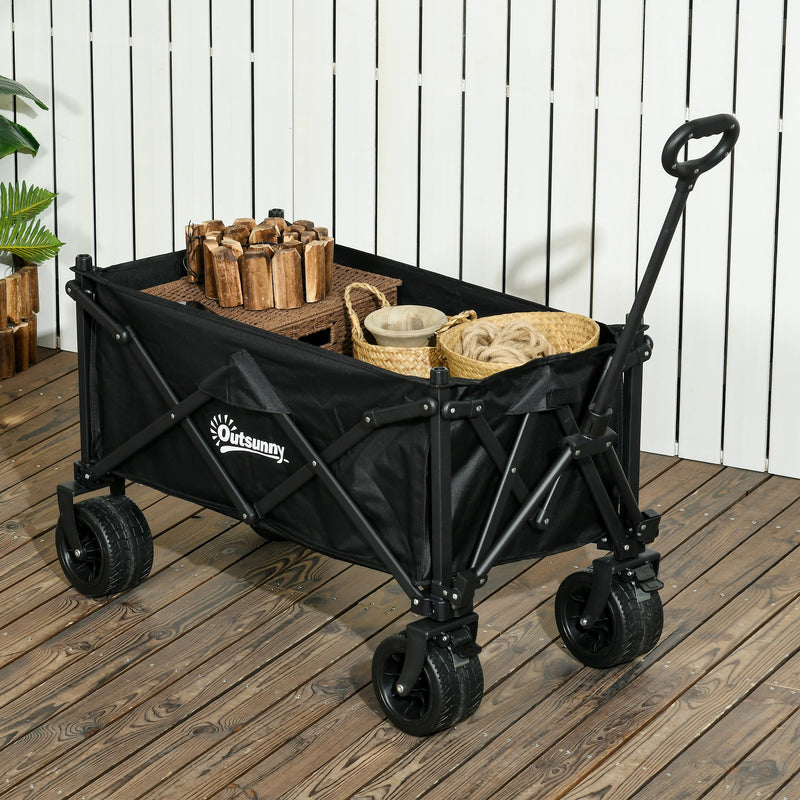 Folding Garden Trolley Wagon With Carry Bag For Camping Beach And Festivals 120kg Capacity