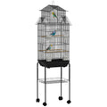 Tall Metal Bird Cage with Swing Perch Food Tray and Handle for Finches Canaries Budgies by PawHut