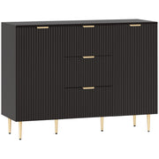 2 Door Sideboard with 3 Drawers and Adjustable Storage Shelves for Home Organisation Black