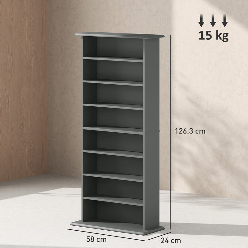 CD and DVD Storage Rack with Adjustable Shelves for Compact Home Organisation Grey