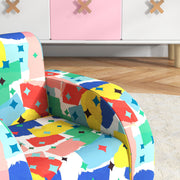 Foldable Toddler Snuggle Chair With Soft Sponge Filling For Bedroom Or Playroom Use, Multicoloured