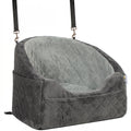 Dog Car Seat for Small Pets with Washable Cover and Adjustable Leash Grey