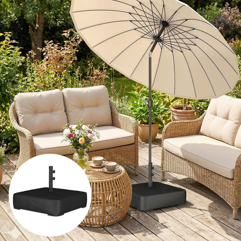 Umbrella Base for Garden and Patio Secure Heavy Duty Parasol Stand Easy Fill Black