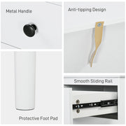 Set of 2 Modern Bedside Tables with 3 Drawers Ideal for Bedroom Storage White