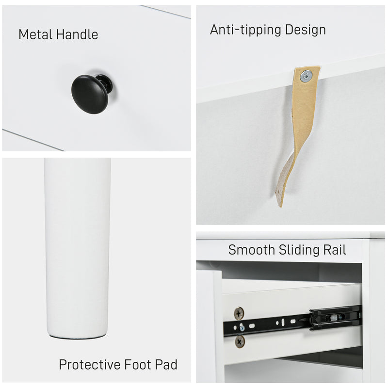 Set of 2 Modern Bedside Tables with 3 Drawers Ideal for Bedroom Storage White