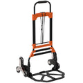 Stair Climbing Folding Trolley for Easy Shopping and Box Transport Black Orange